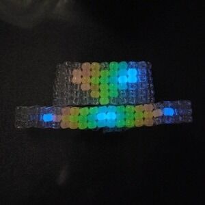 Kandi kid 5pc rave pony bead jewelry Set choker cuff bag earring phone kidcore